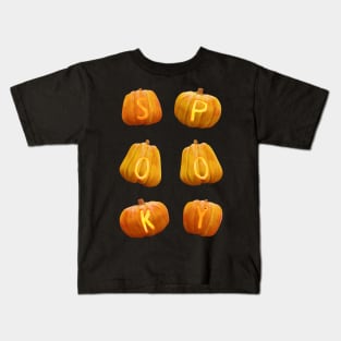 Stacked SPOOKY Jack o' lantern pumpkins (perfect for Halloween) Kids T-Shirt